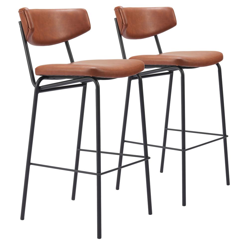 Charon Barstool (Set of 2) Vintage Brown. Picture 6