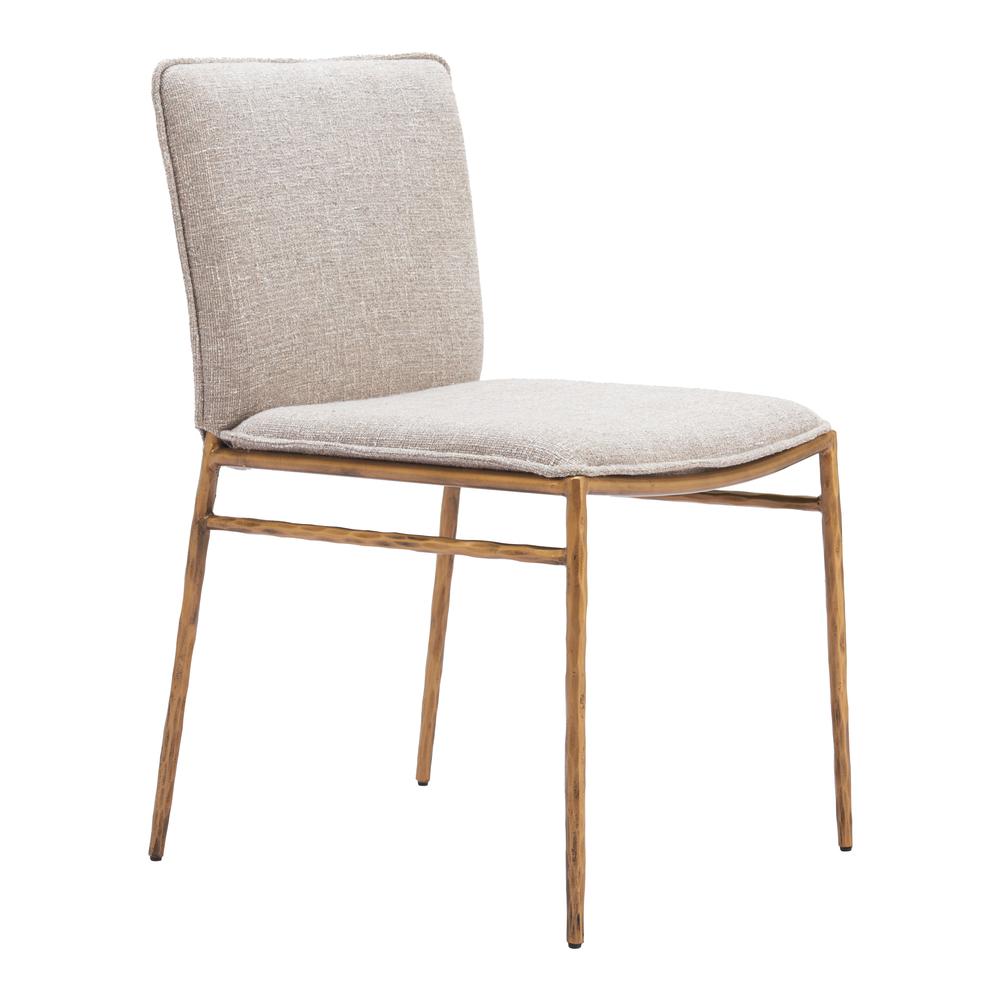Nordvest Dining Chair Beige & Gold. Picture 1