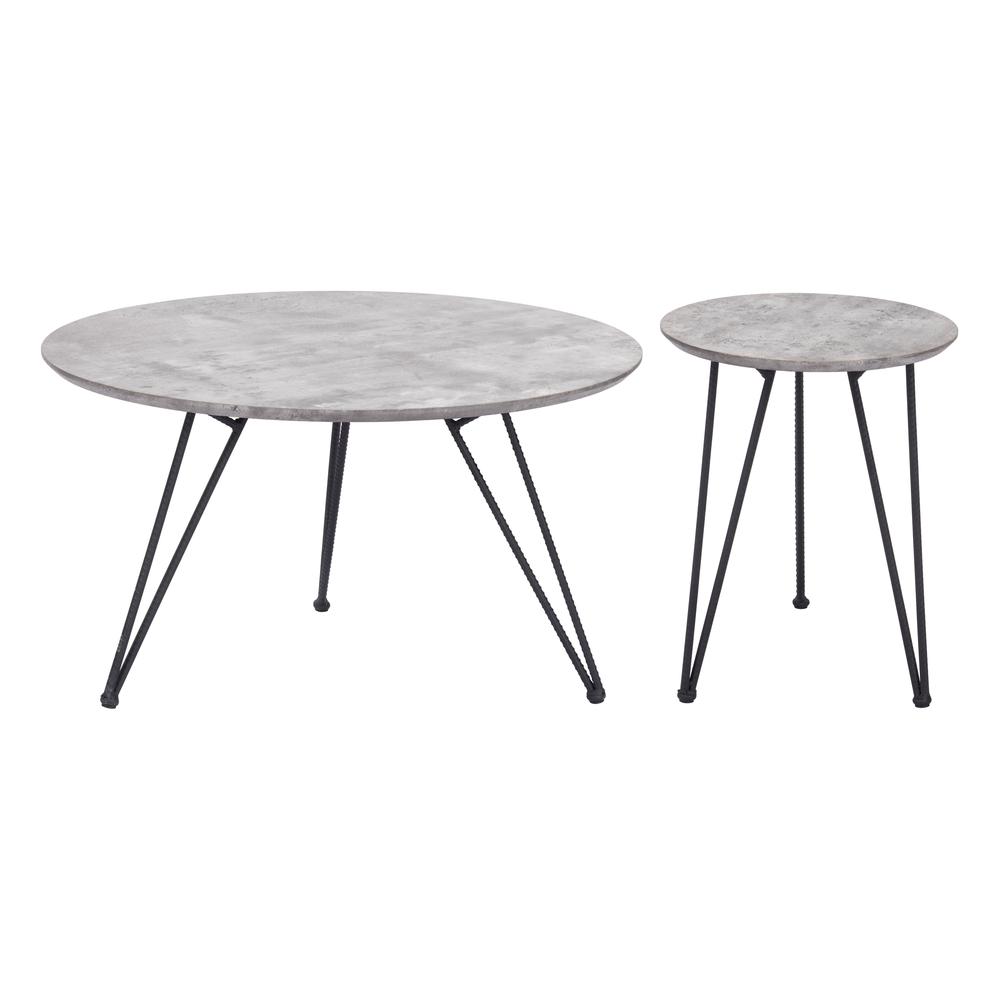 Kerris Coffee Table Set (2-Piece) Gray & Black. Picture 4
