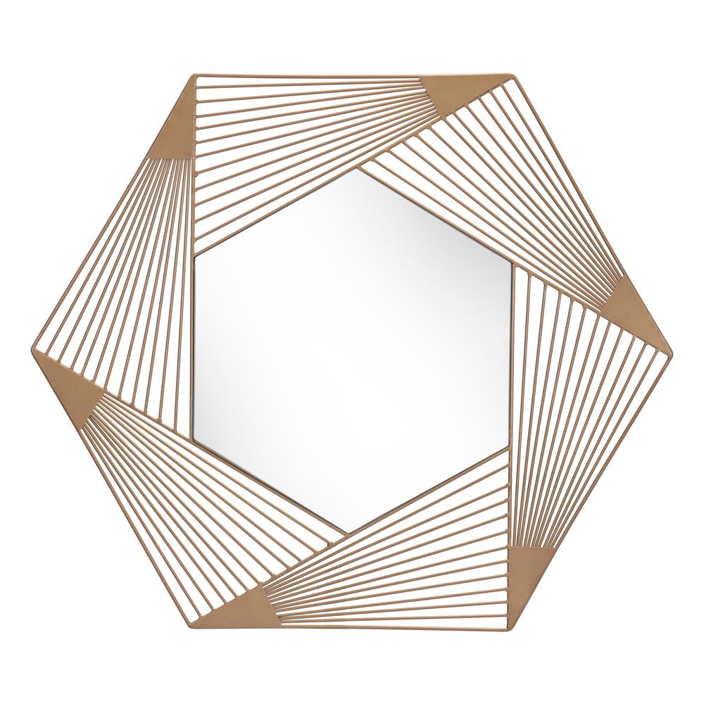 Aspect Hexagonal Mirror Copper. Picture 2