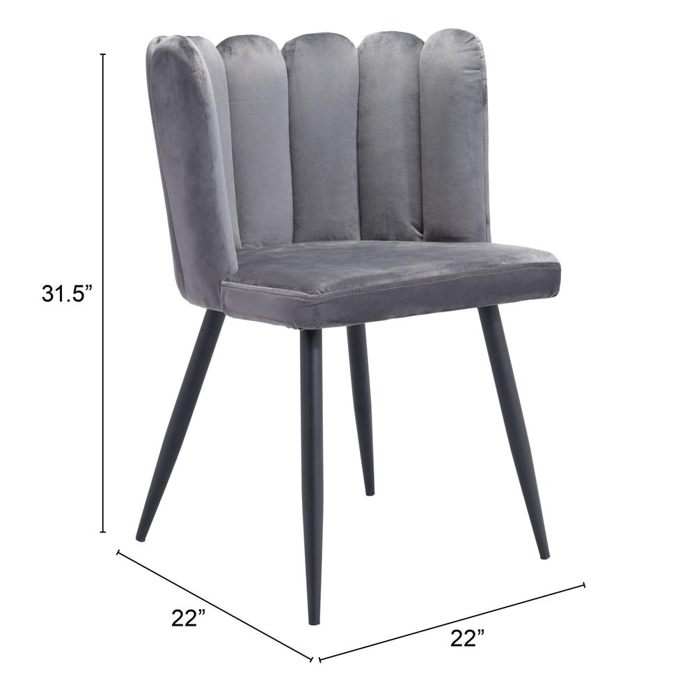 Adele Dining Chair (Set of 2) Dark Gray. Picture 8