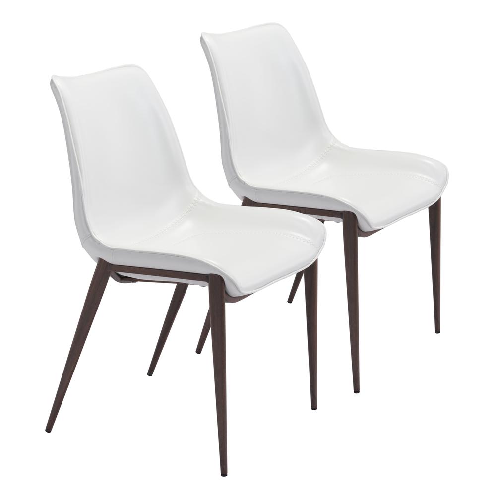 Magnus Dining Chair (Set of 2) White & Walnut. Picture 1