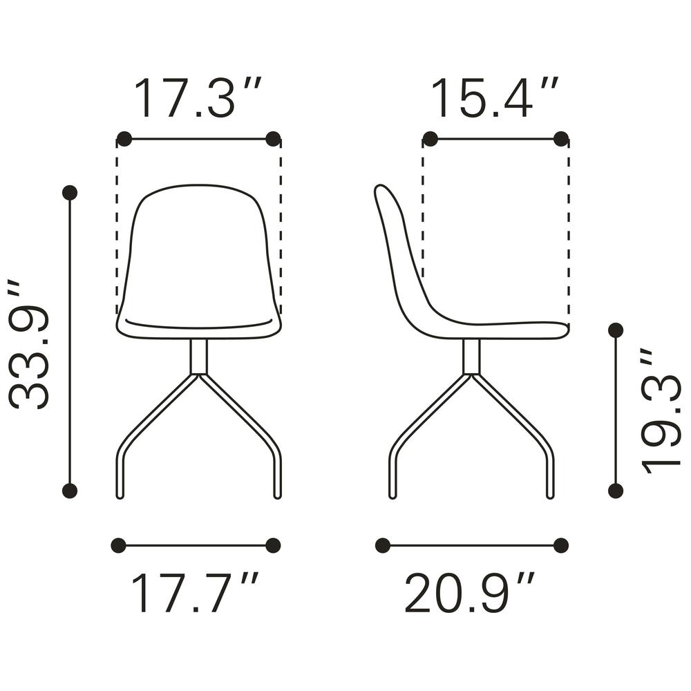 Slope Chair Gray  (Set of 2). Picture 2