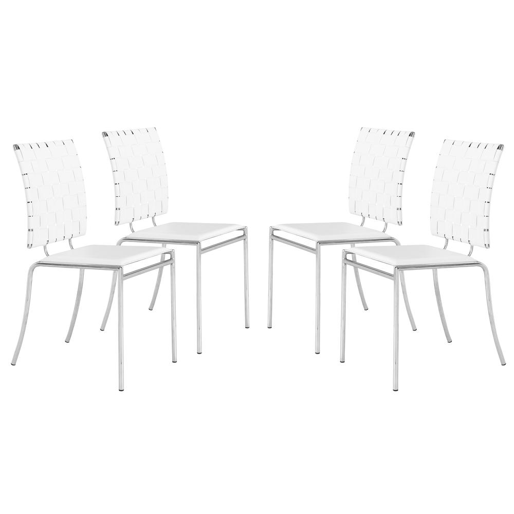 Criss Cross Dining Chair (Set of 4) White. The main picture.
