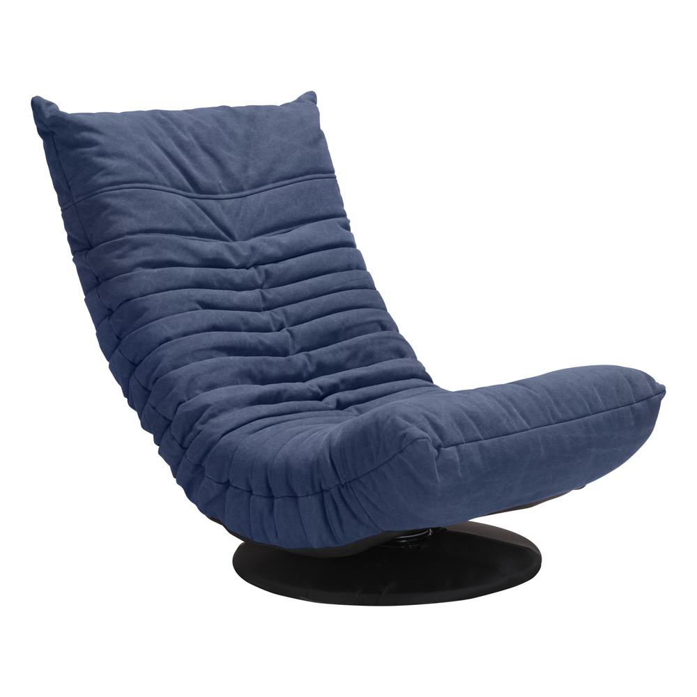 Down Low Swivel Chair Blue. Picture 1