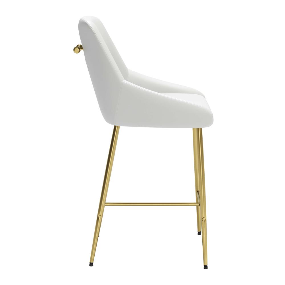 Madelaine Counter Stool White & Gold. Picture 2