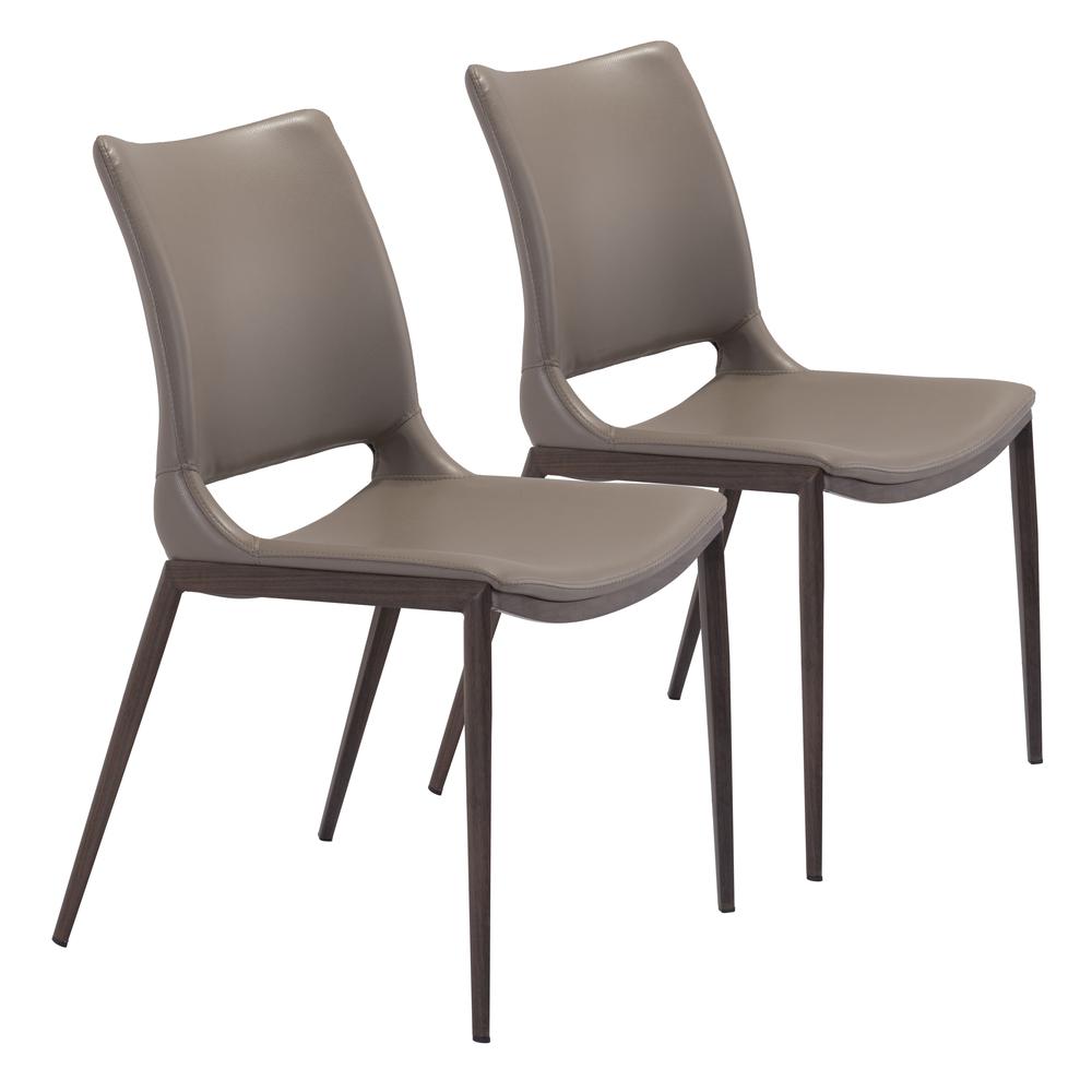 Ace Dining Chair (Set of 2) Brown & Walnut. Picture 1