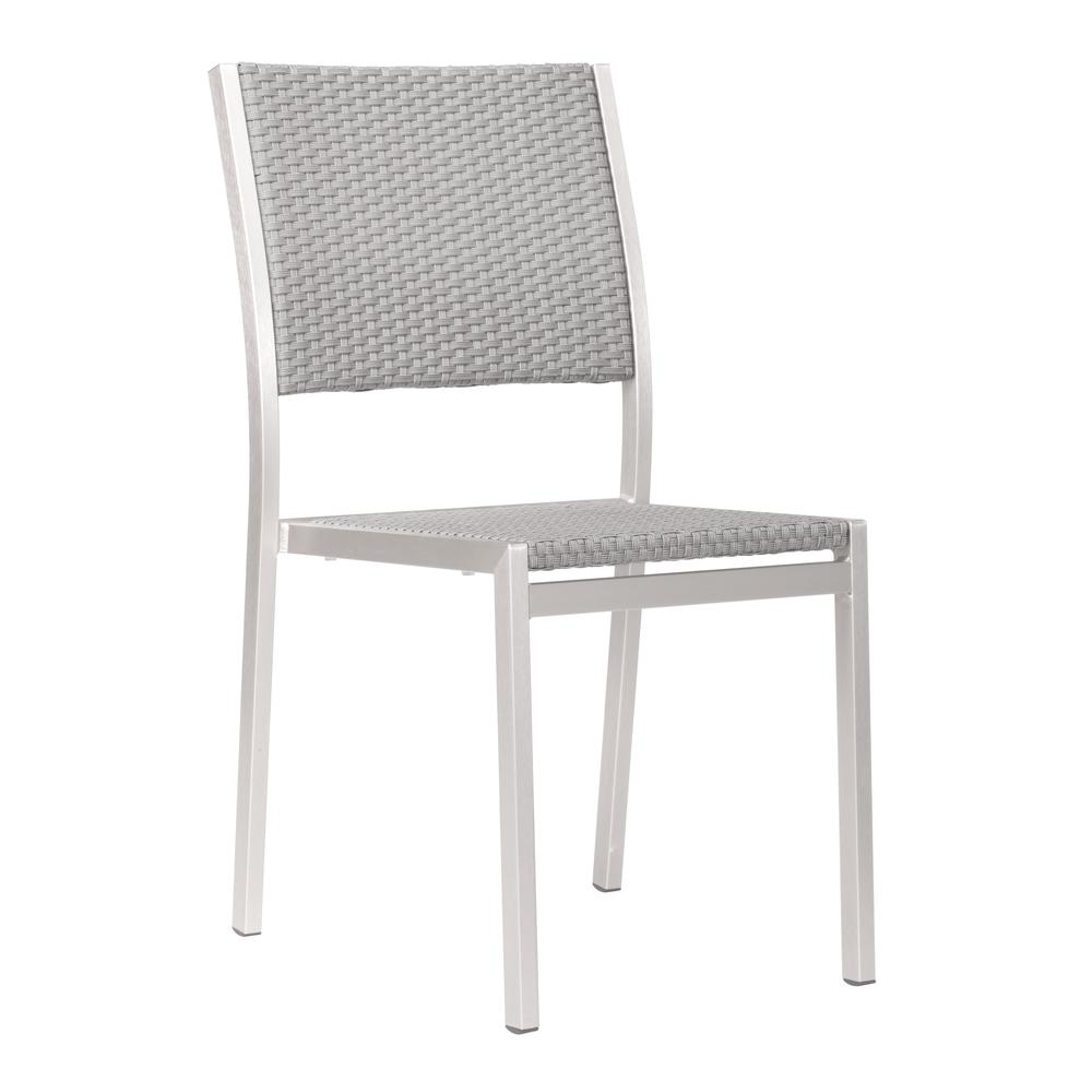 Metropolitan Armless Dining Chair (Set of 2) Gray & Silver. Picture 2