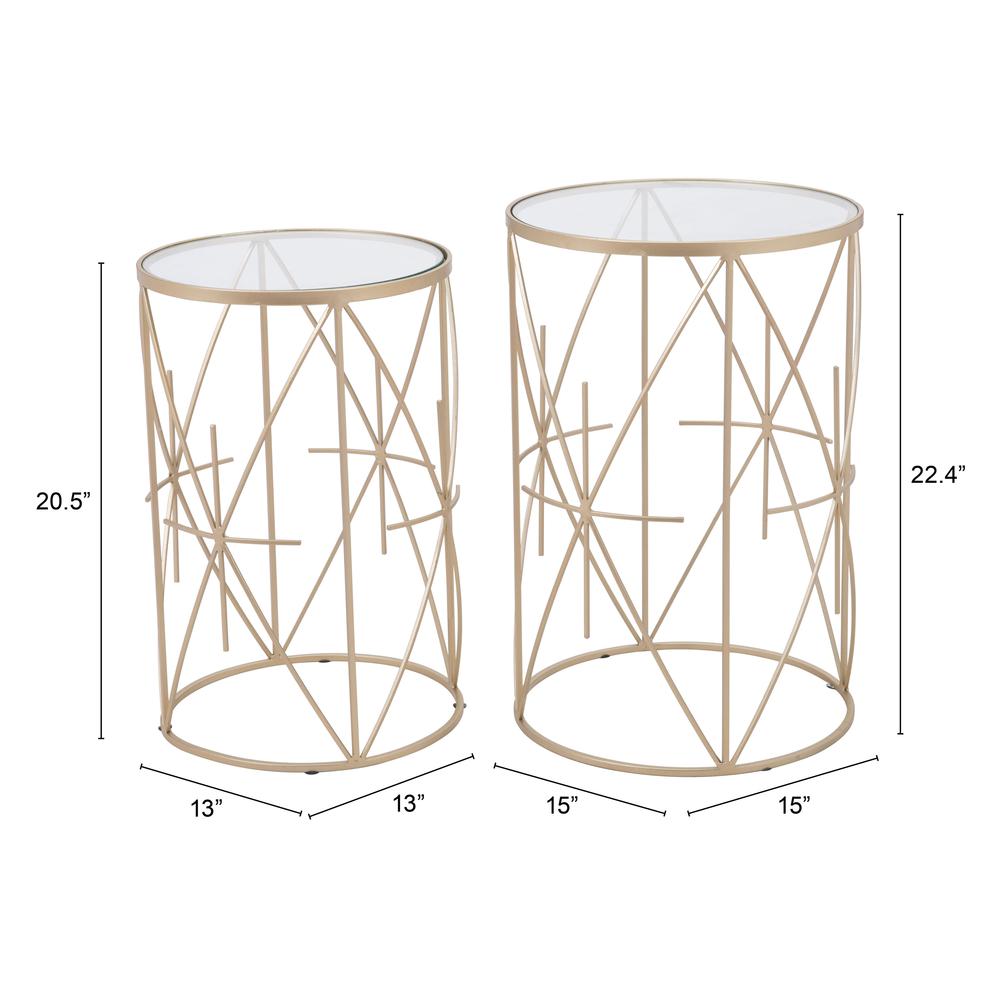 Hadrian Side Table Set (2-Piece) Gold. Picture 7