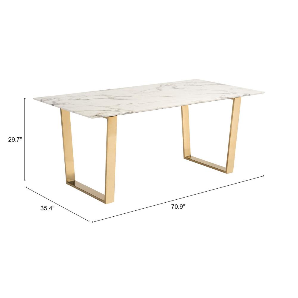 Atlas Dining Table White & Gold. Picture 8