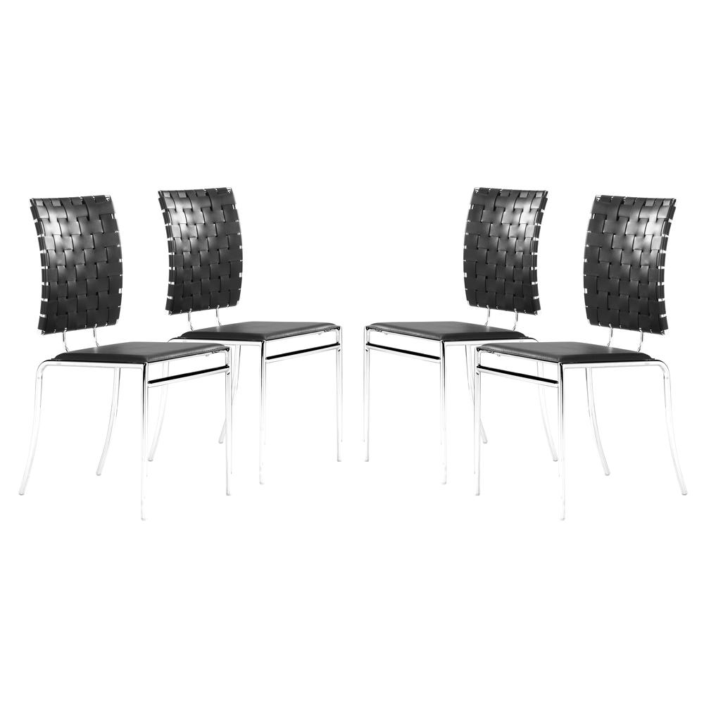 Criss Cross Dining Chair (Set of 4) Black. Picture 1