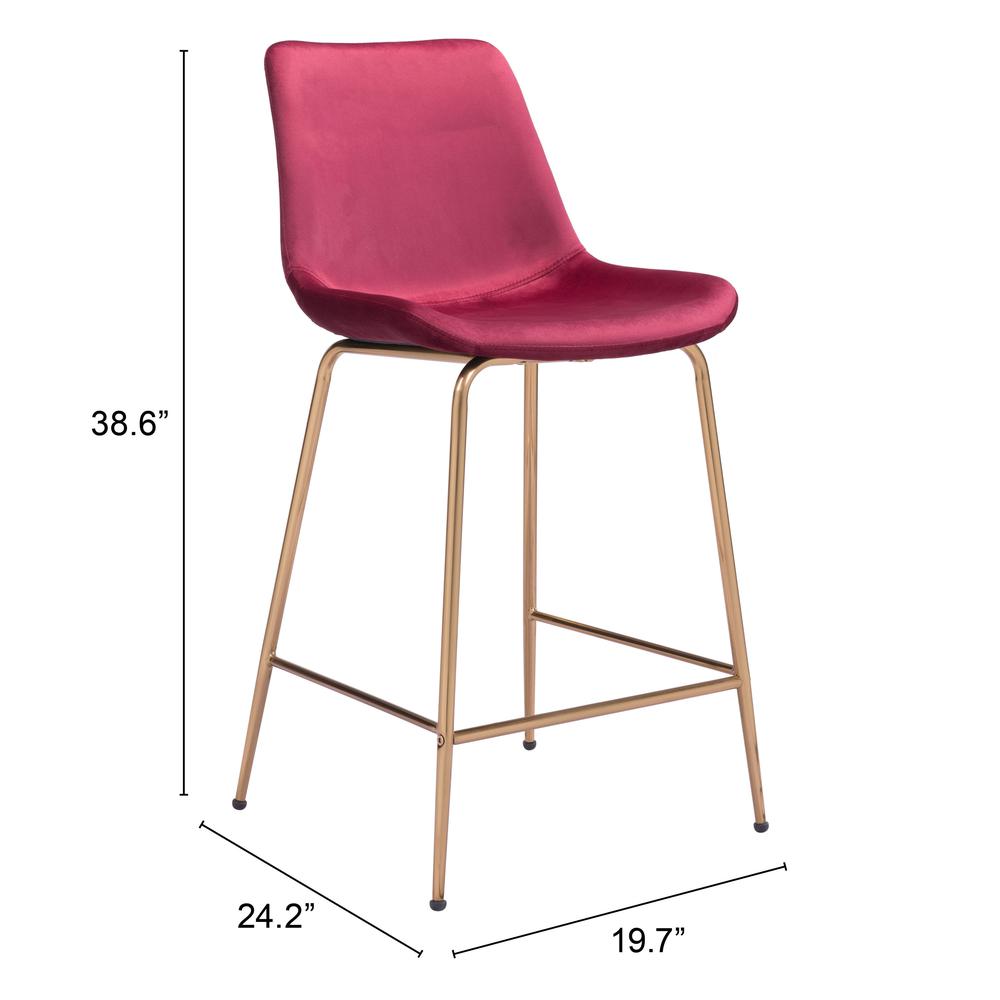Tony Counter Stool Red & Gold. Picture 8