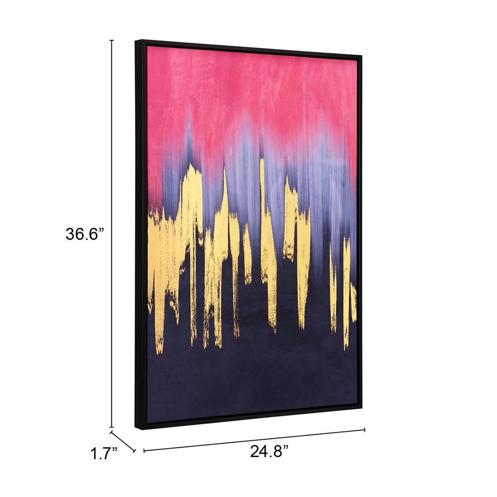 Sunset Wave Canvas Wall Art Multicolor. Picture 6