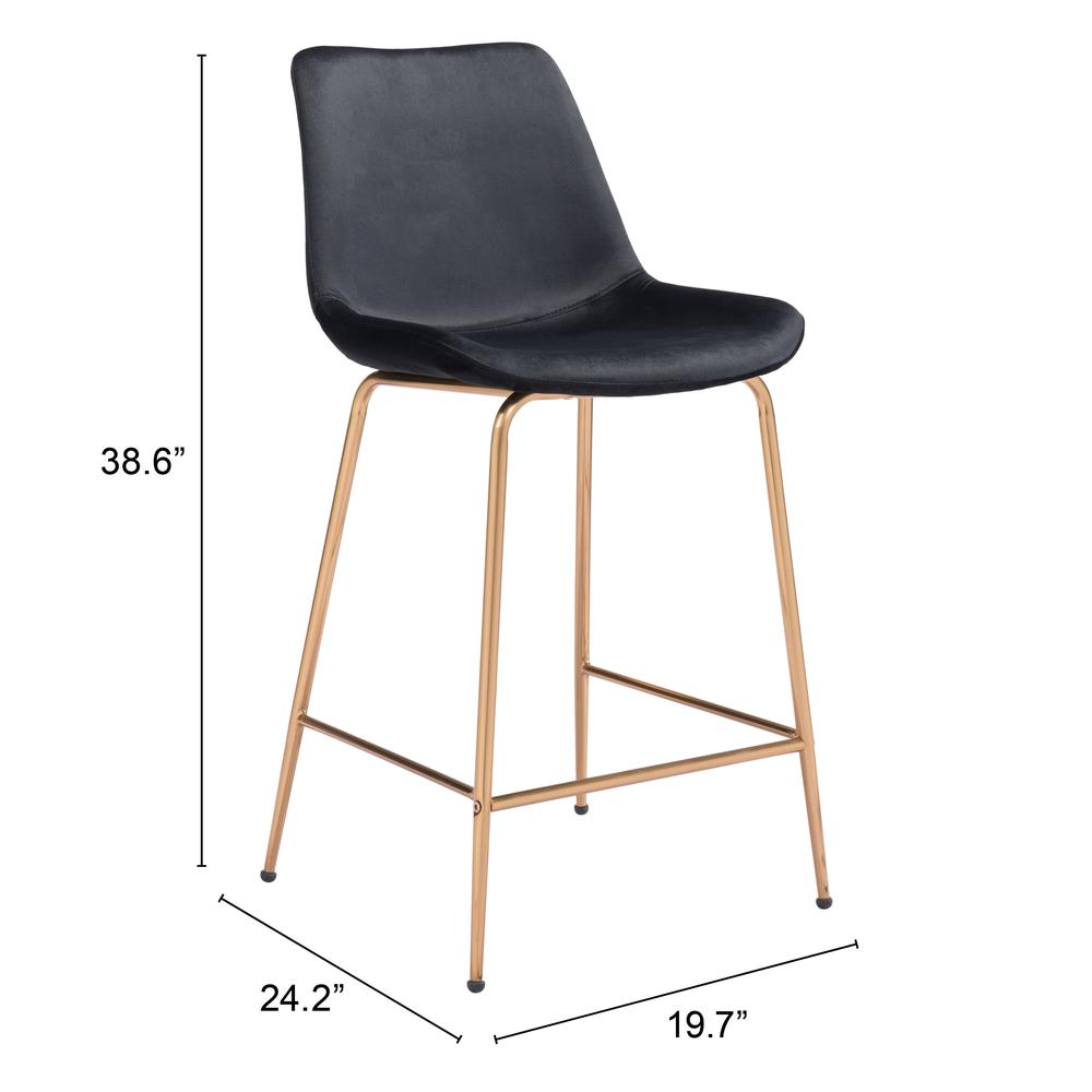 Tony Counter Stool Black & Gold. Picture 8