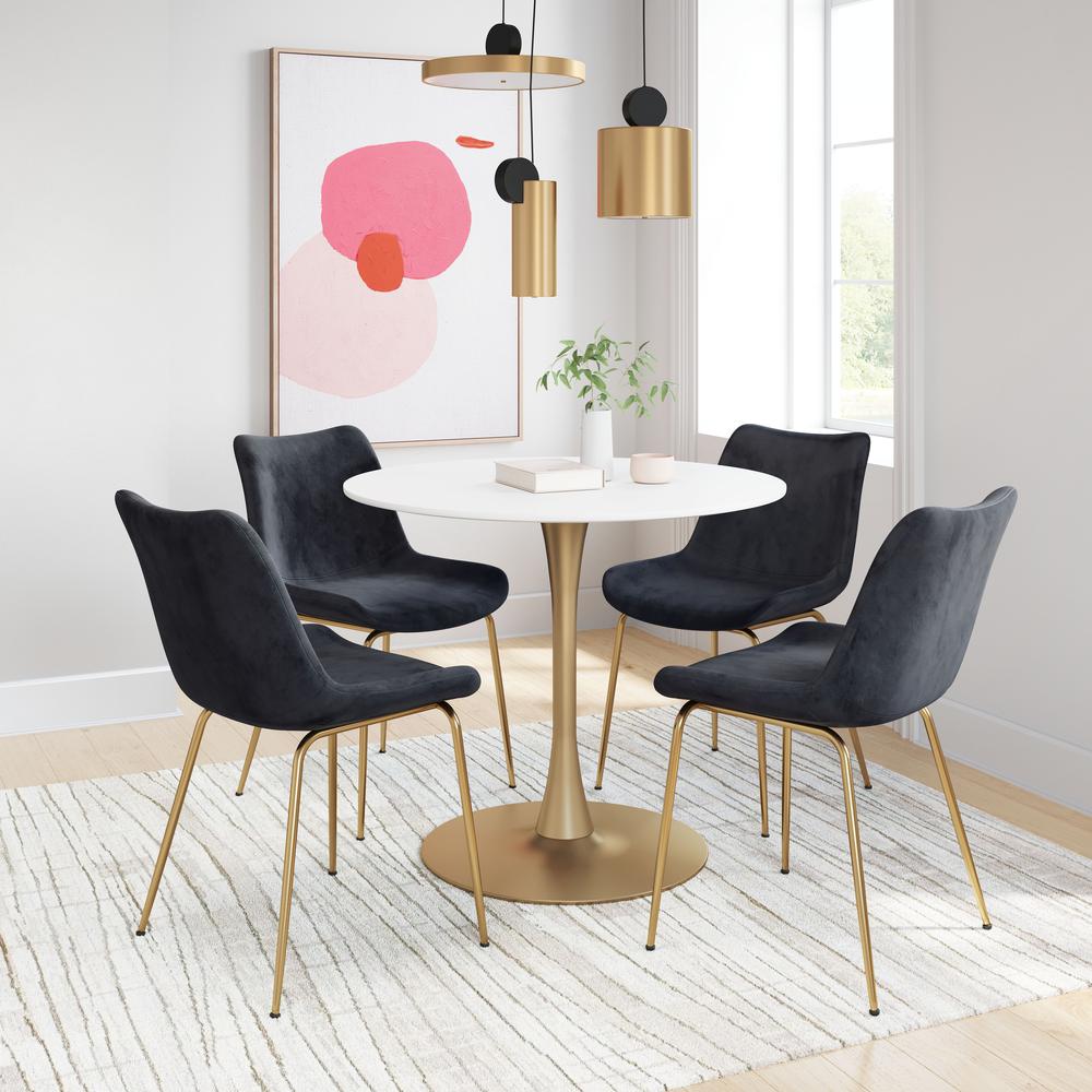 Tony Dining Chair (Set of 2) Black & Gold. Picture 8