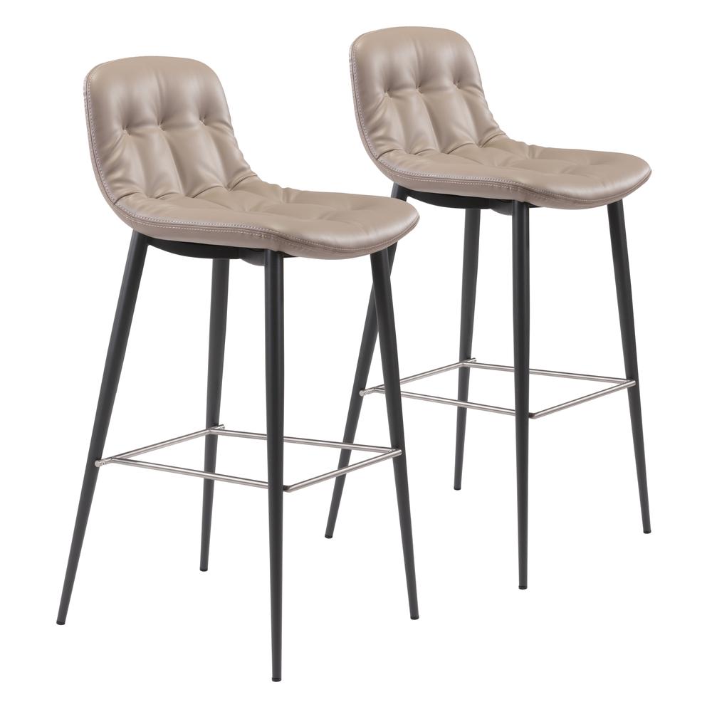 Tangiers Bar Chair (Set of 2) Taupe. Picture 1