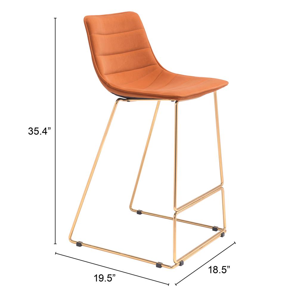Adele Bar Chair Orange & Gold. Picture 8