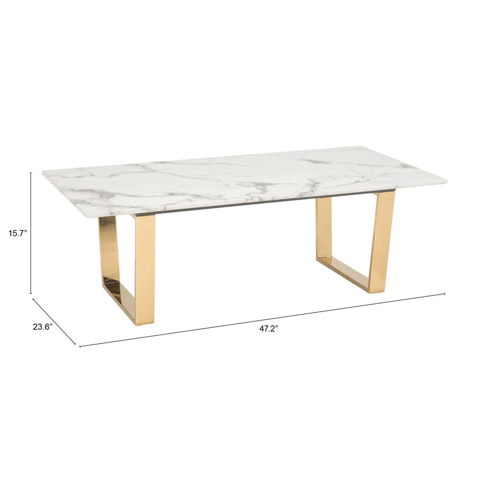 Atlas Coffee Table White & Gold. Picture 9