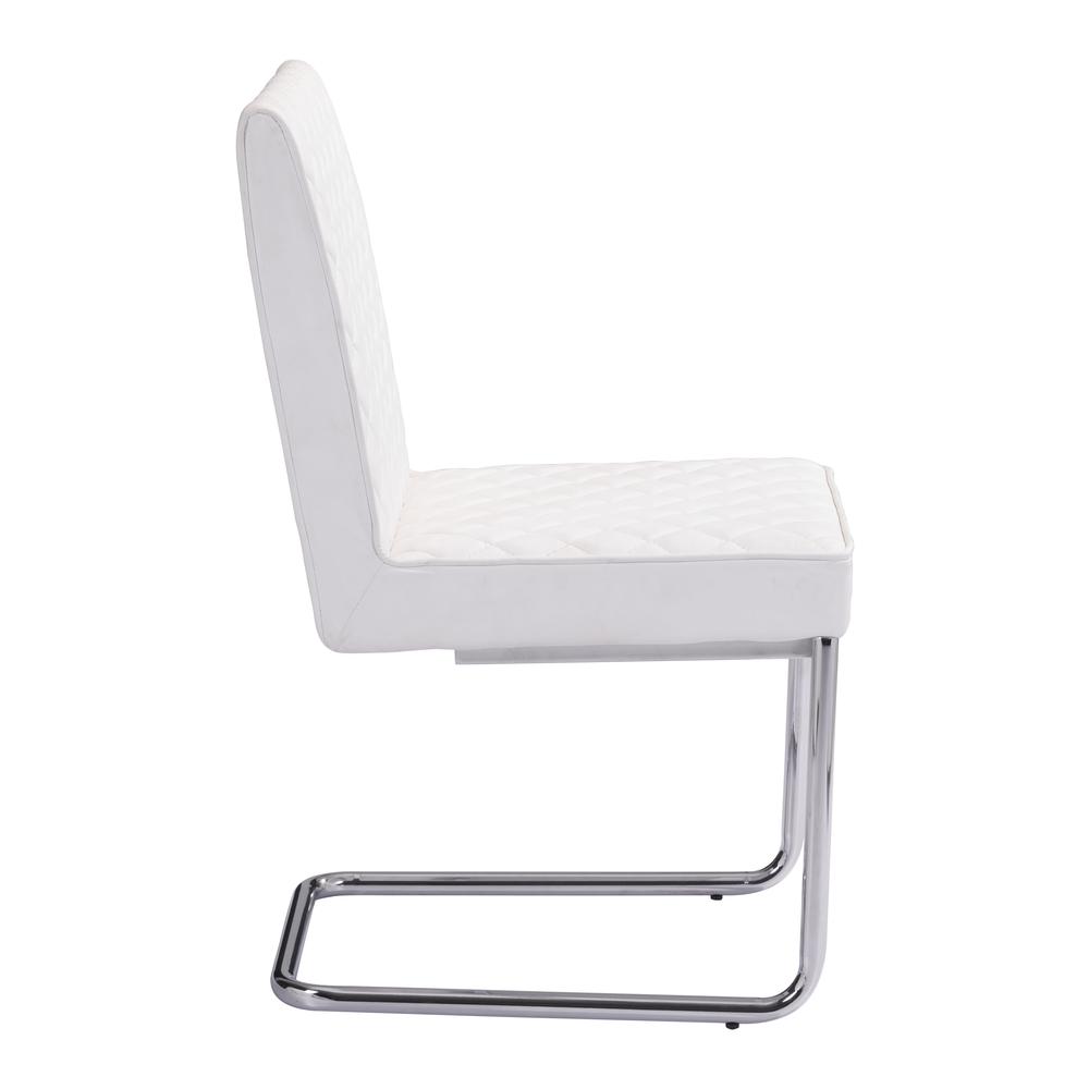 Quilt Armless Dining Chair (Set of 2) White. Picture 3