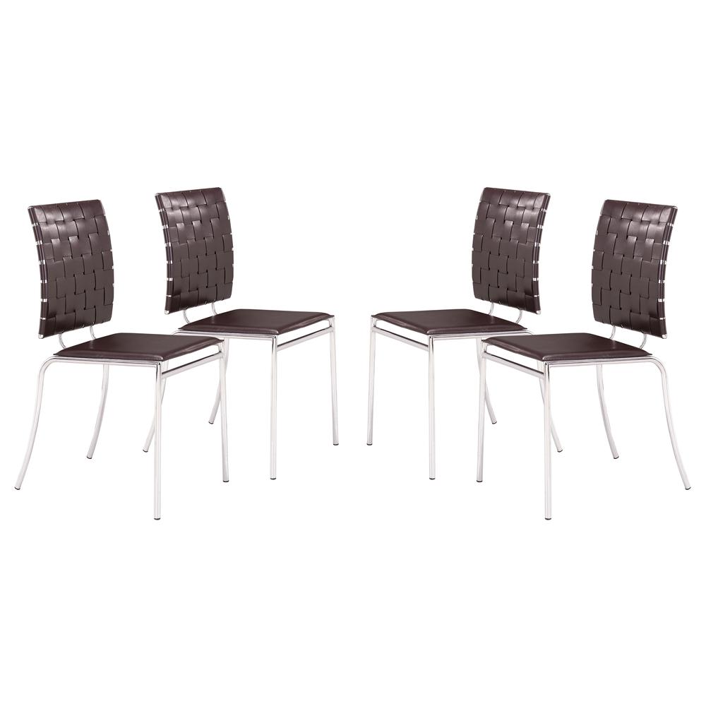 Criss Cross Dining Chair (Set of 4) Espresso. The main picture.