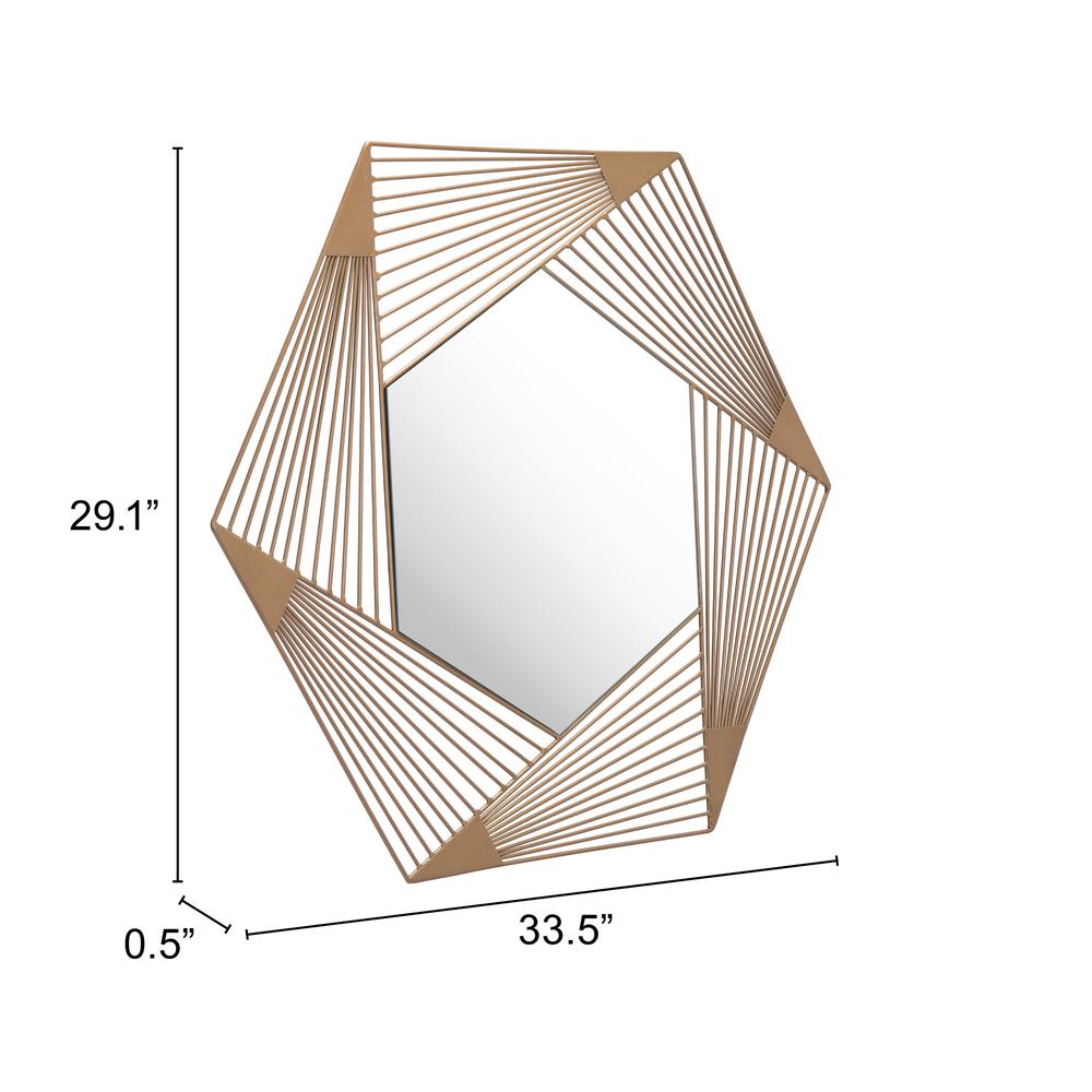 Aspect Hexagonal Mirror Copper. Picture 6