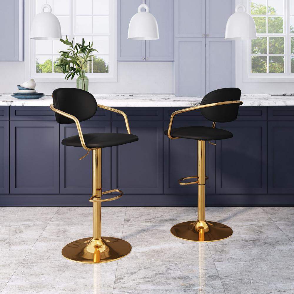 Gusto Bar Chair Black & Gold. Picture 7