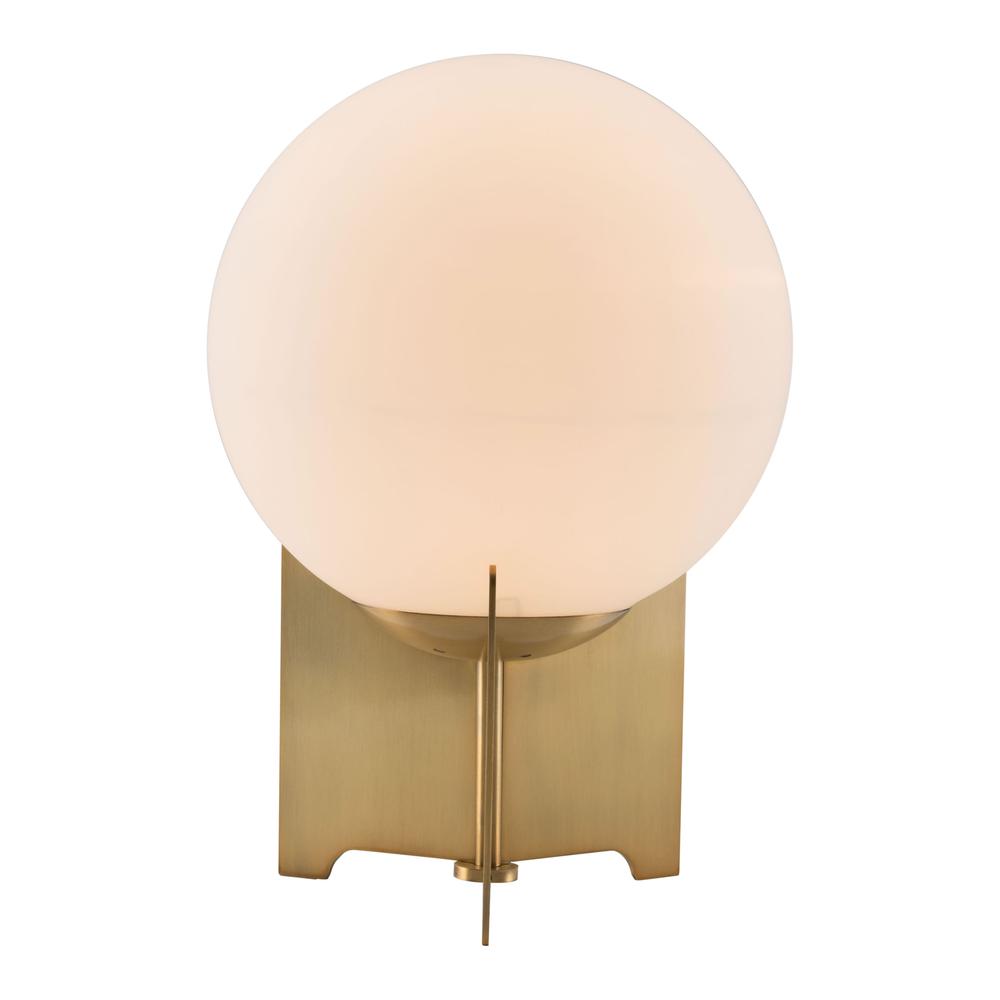 Table Lamp White & Brushed Bronze. Picture 2