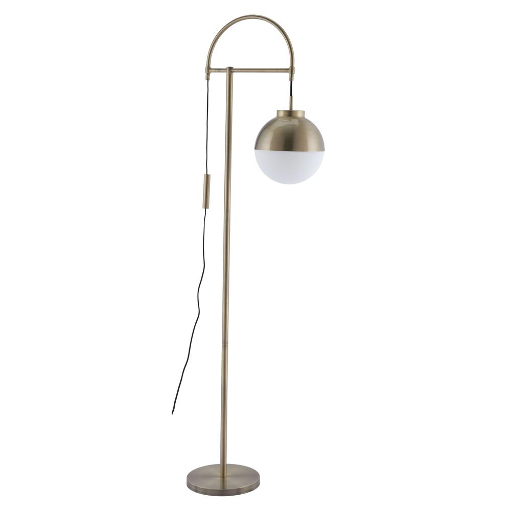 Floor Lamp White & Brushed Brass. Picture 3