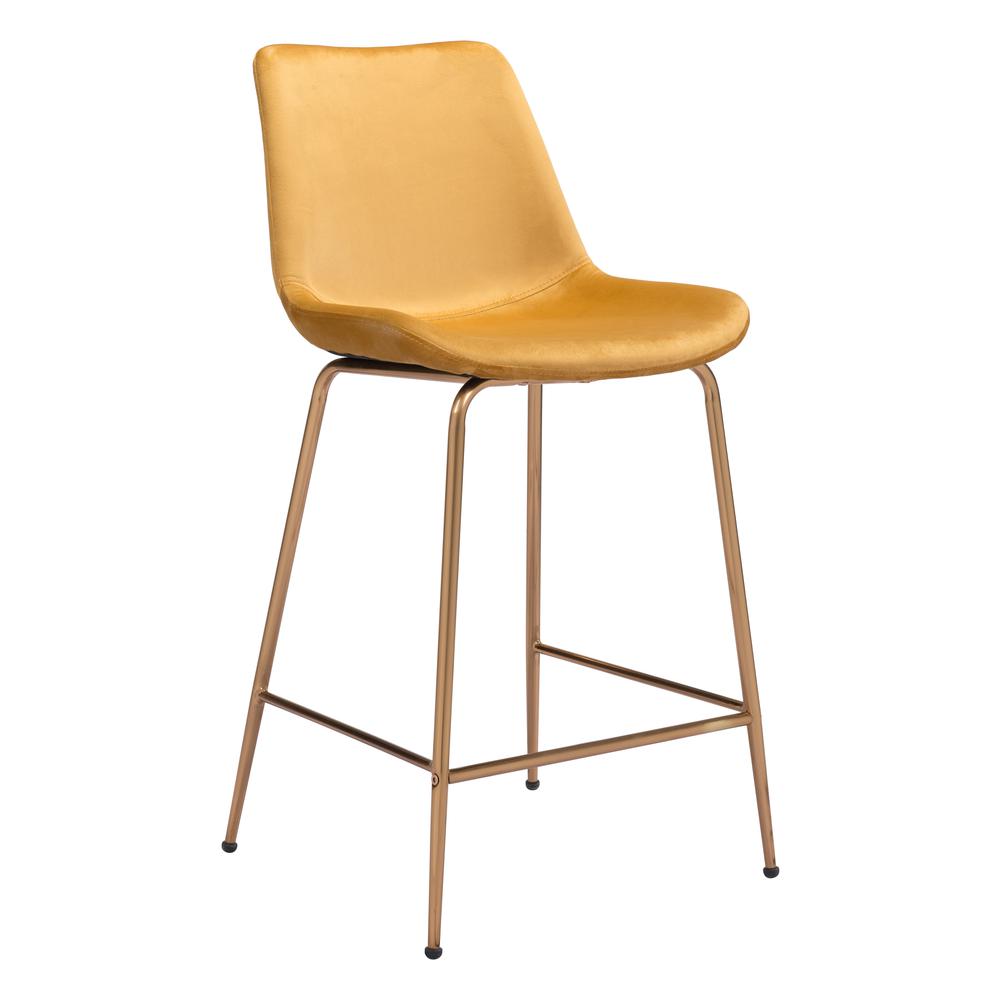 Tony Counter Stool Yellow & Gold. Picture 1