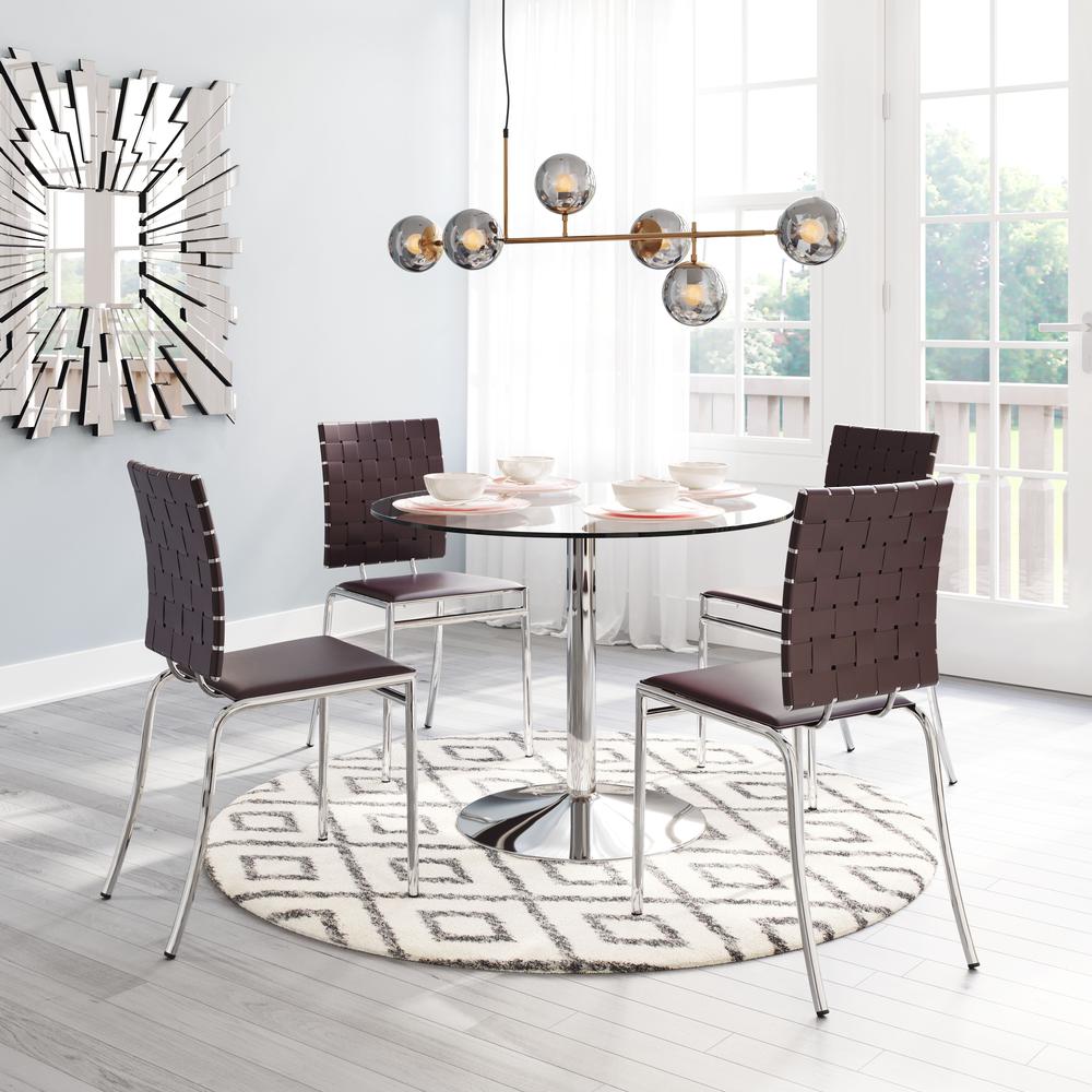 Criss Cross Dining Chair (Set of 4) Espresso. Picture 7