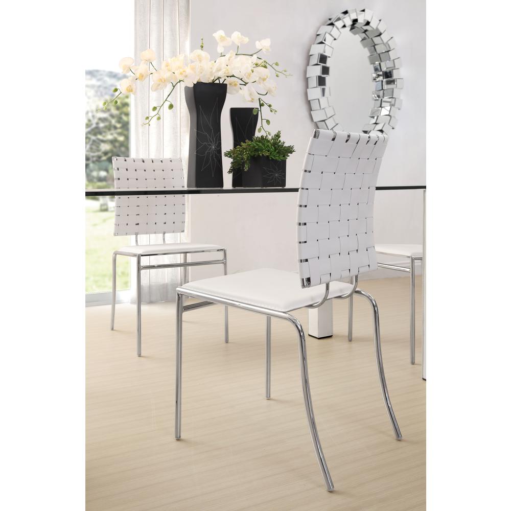 Criss Cross Dining Chair (Set of 4) White. Picture 8