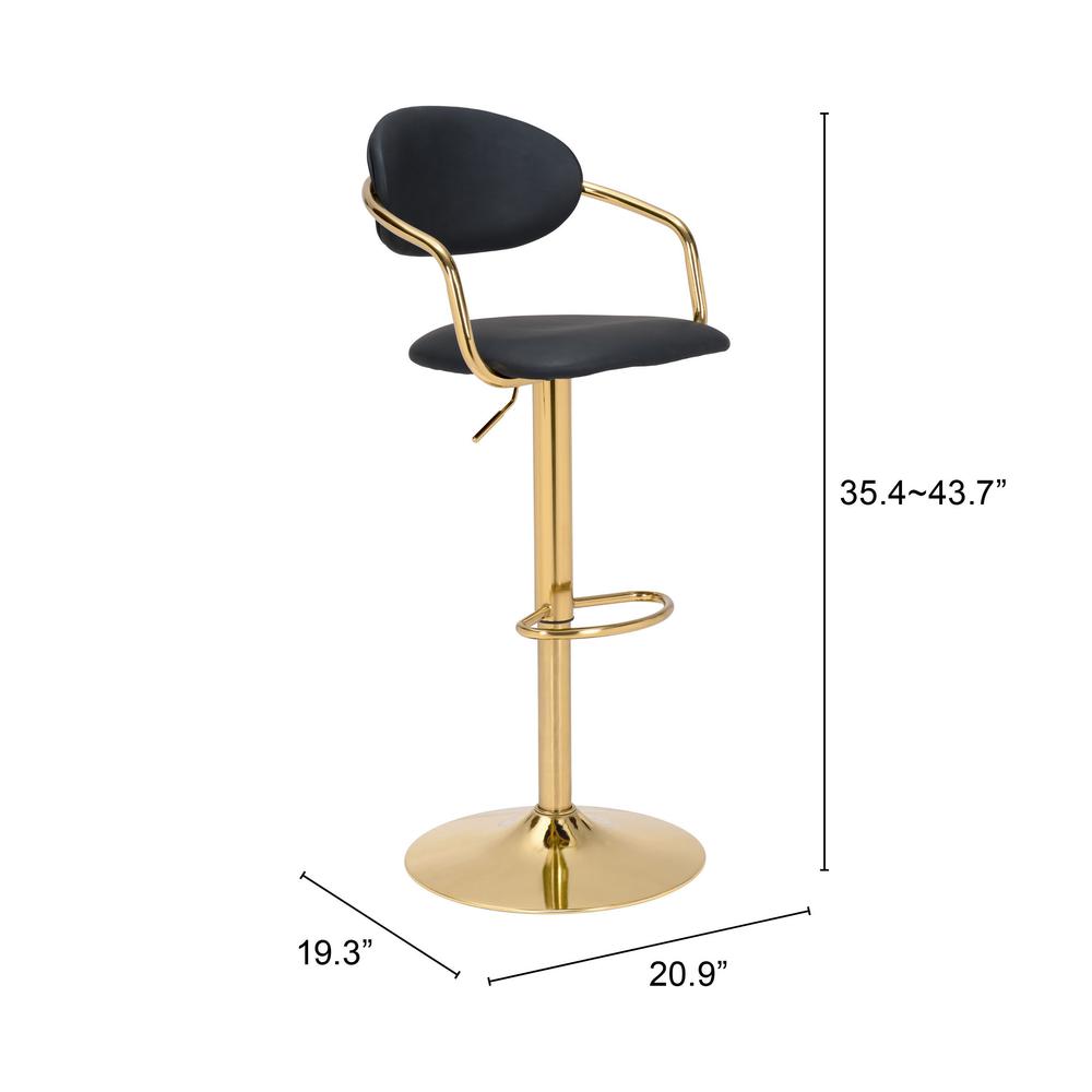 Gusto Barstool Black & Gold. Picture 8