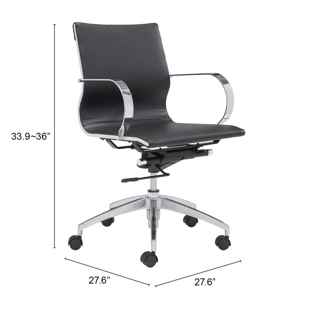 Glider Low Back Office Chair Black. Picture 7
