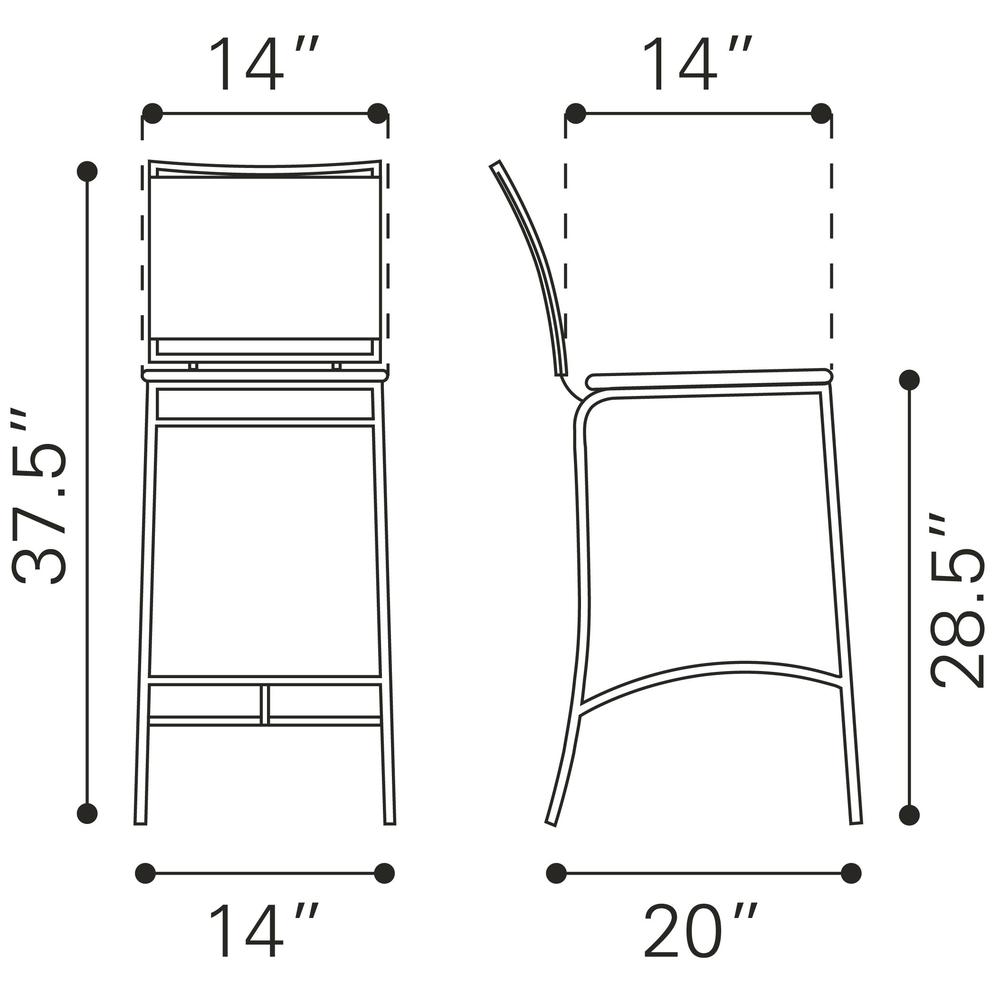 Soar Bar Chair (Set of 2) White. Picture 9