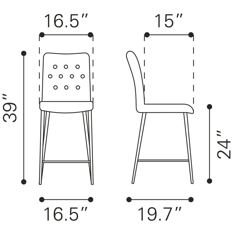 Uppsala Counter Stool (Set of 2) Graphite. Picture 9