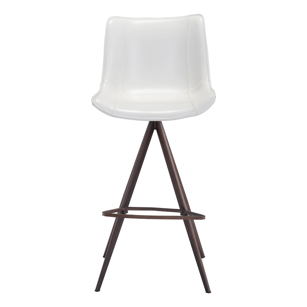 Aki Barstool (Set of 2) White & Walnut. Picture 3