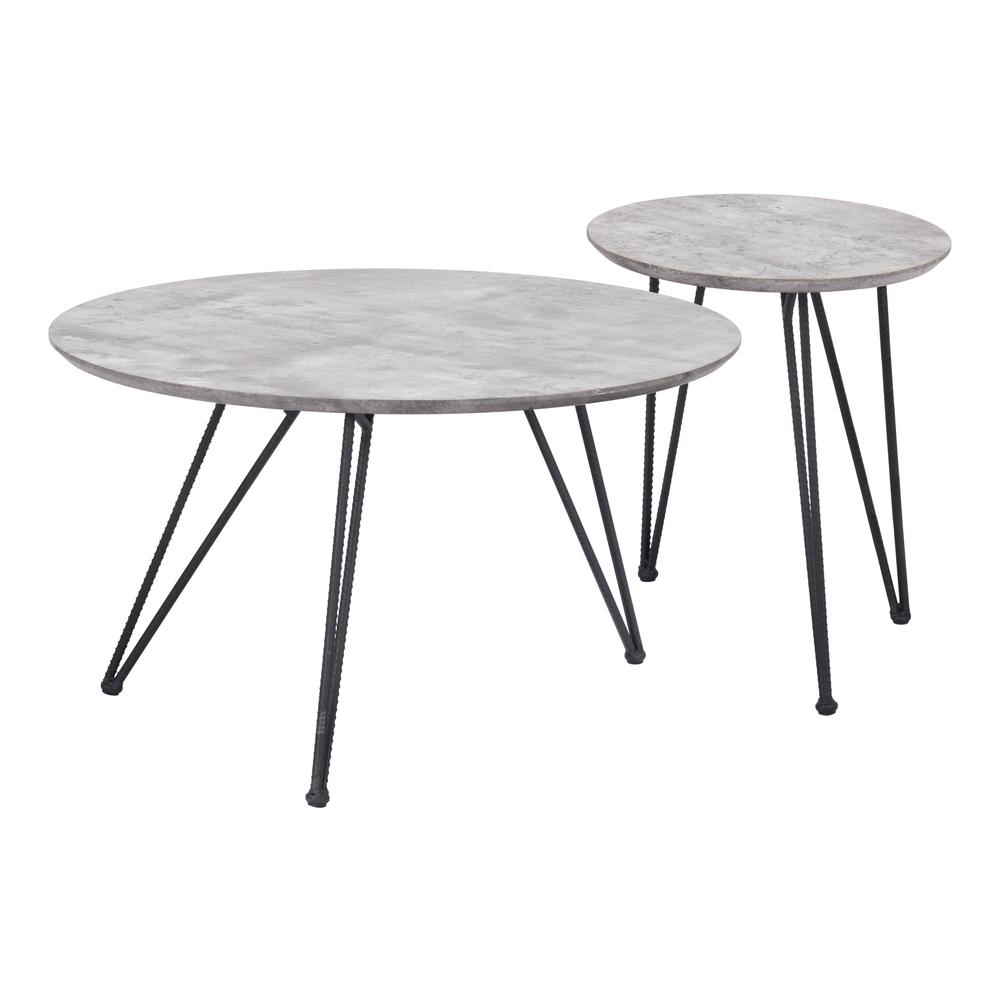 Kerris Coffee Table Set (2-Piece) Gray & Black. Picture 1