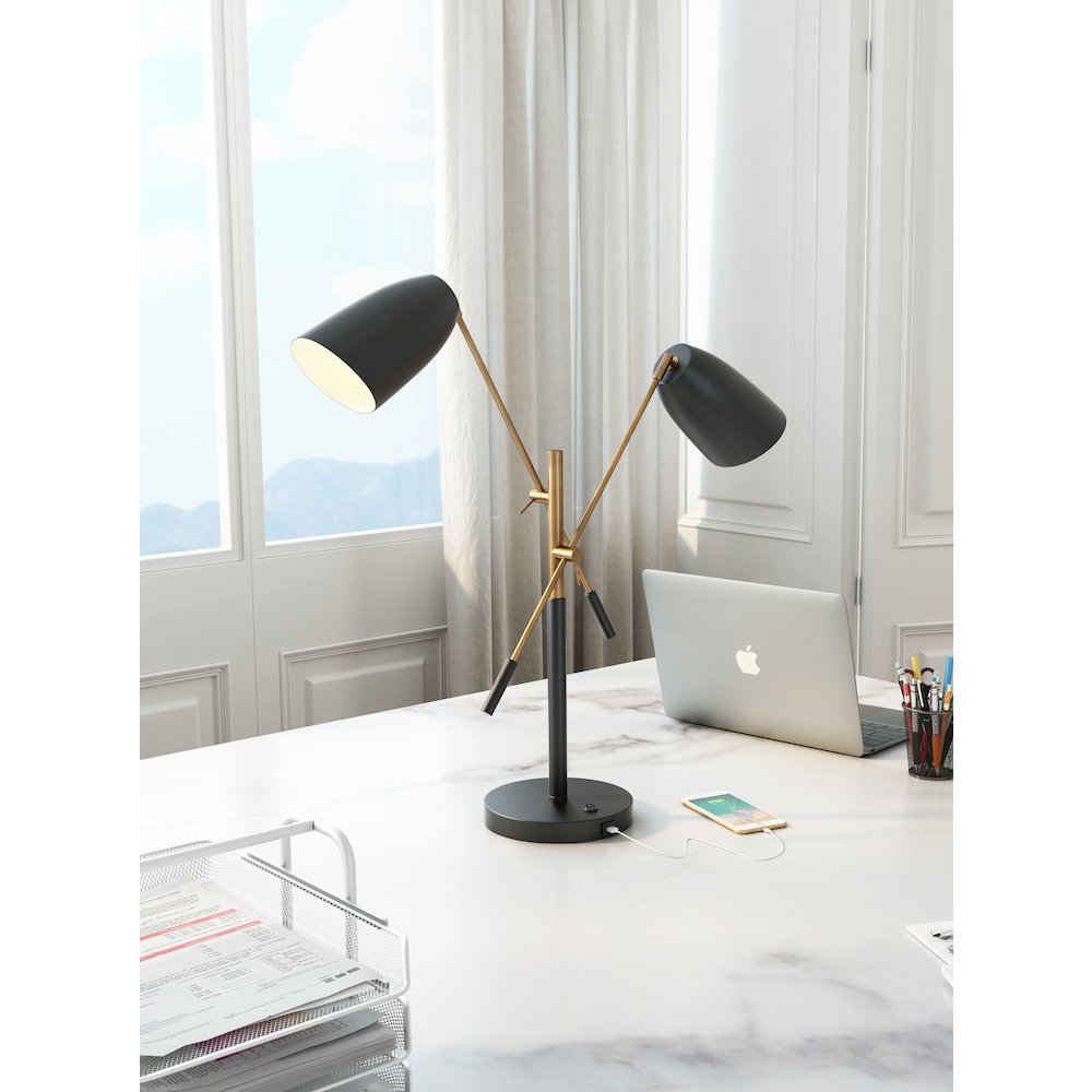 Tanner Table Lamp Black & Brass. Picture 6