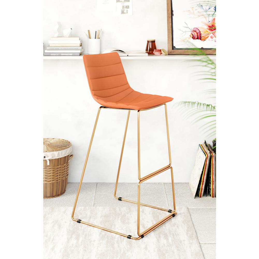 Adele Bar Chair Orange & Gold. Picture 6