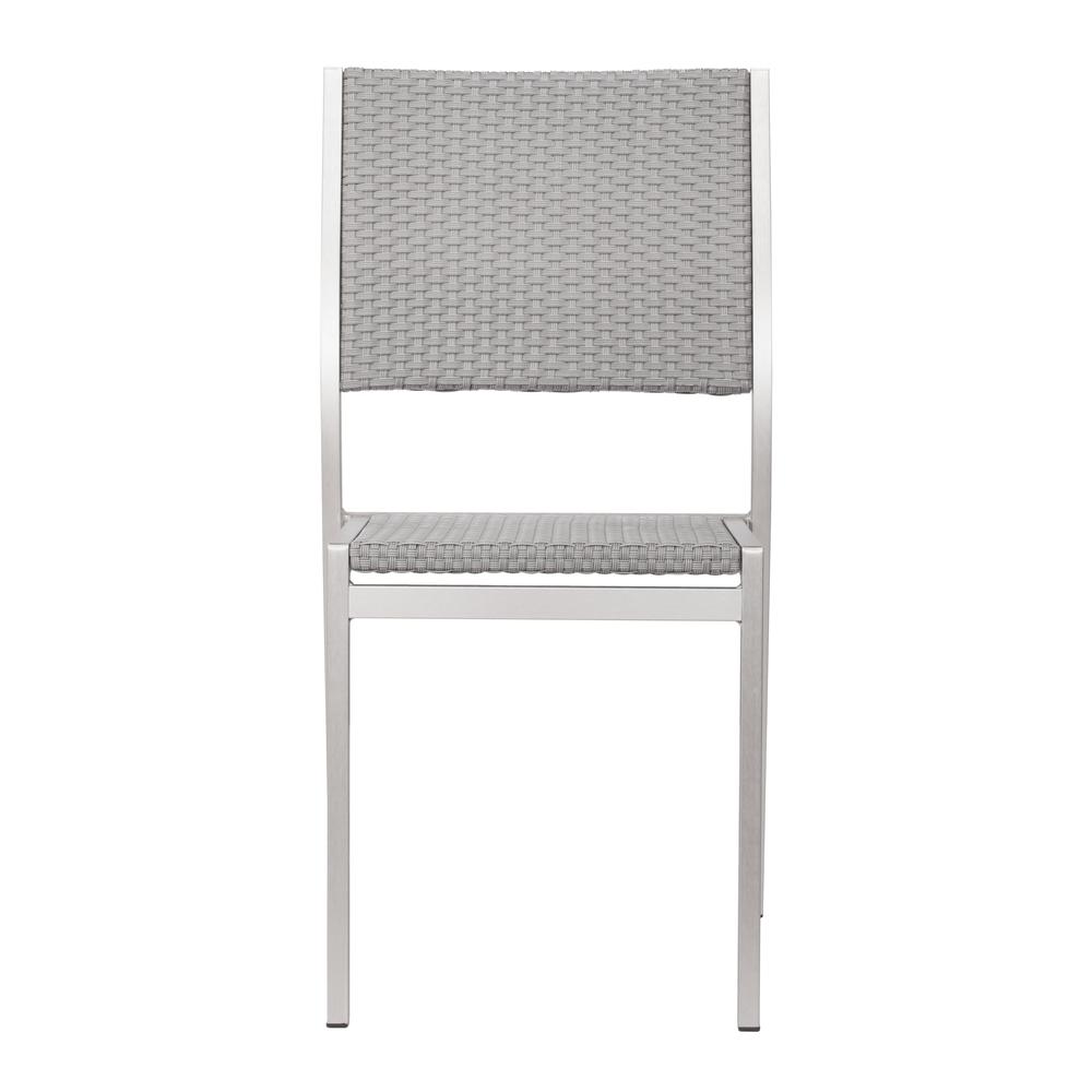 Dining Armless Chair, Brushed Aluminum. Picture 3