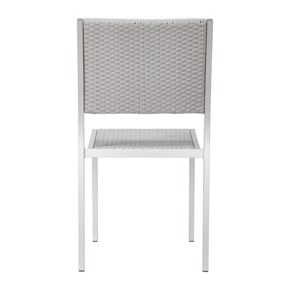 Dining Armless Chair, Brushed Aluminum. Picture 4