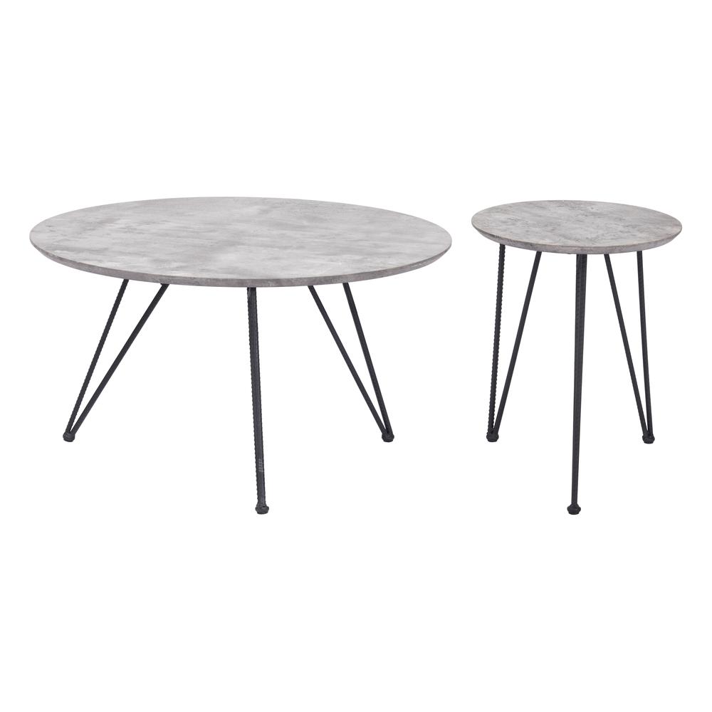 Kerris Coffee Table Set (2-Piece) Gray & Black. Picture 3