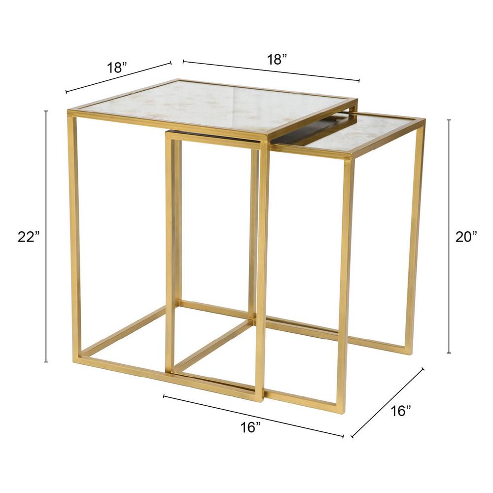 Calais Nesting Tables Brass. Picture 7