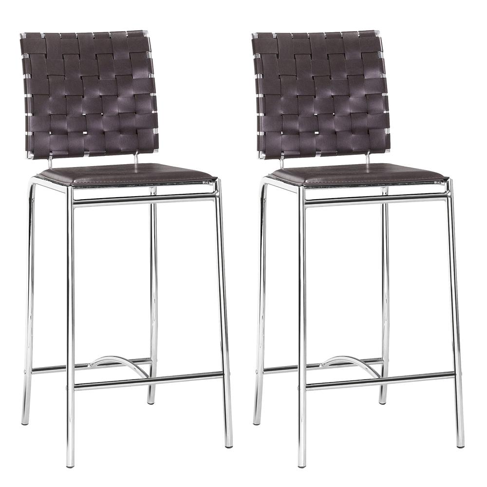 Criss Cross Counter Chair (Set of 2) Espresso. Picture 1