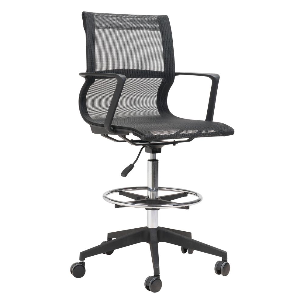 Stacy Drafter Office Chair Black Mesh. The main picture.