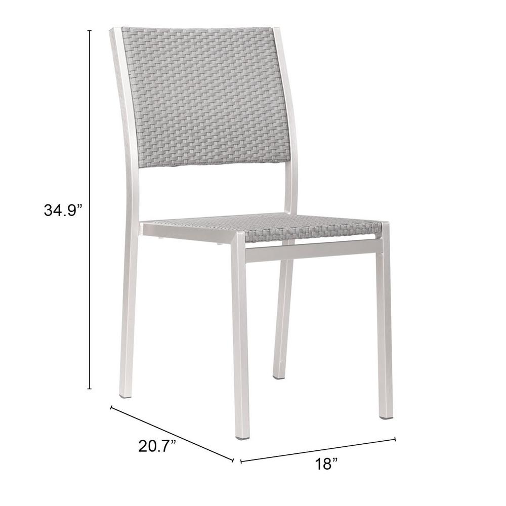 Metropolitan Armless Dining Chair (Set of 2) Gray & Silver. Picture 8