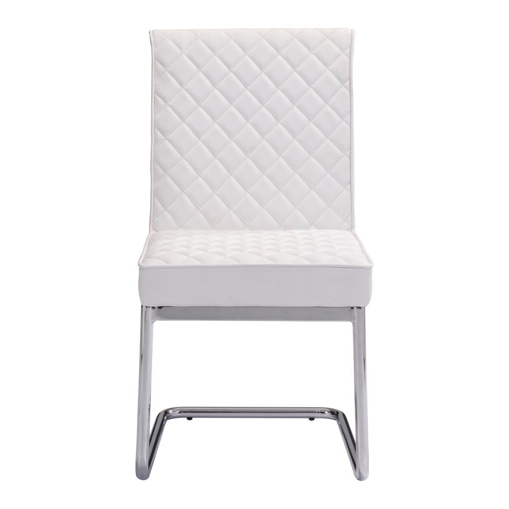 Quilt Armless Dining Chair (Set of 2) White. Picture 4