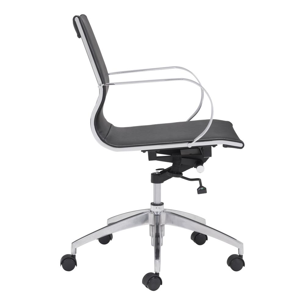 Glider Low Back Office Chair Black. Picture 2