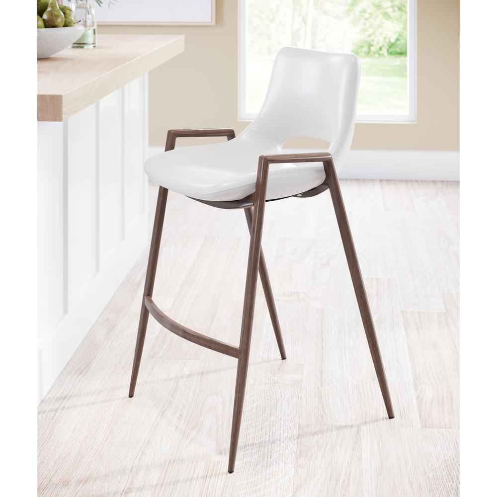 Desi Counter Stool (Set of 2) White & Walnut. Picture 7