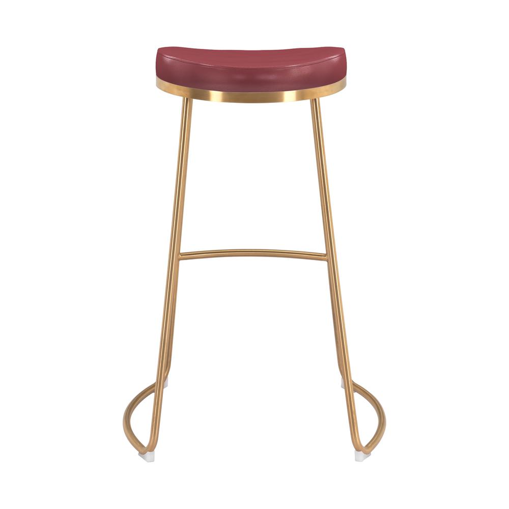 Bree Barstool (Set of 2) Burgundy & Gold. Picture 5